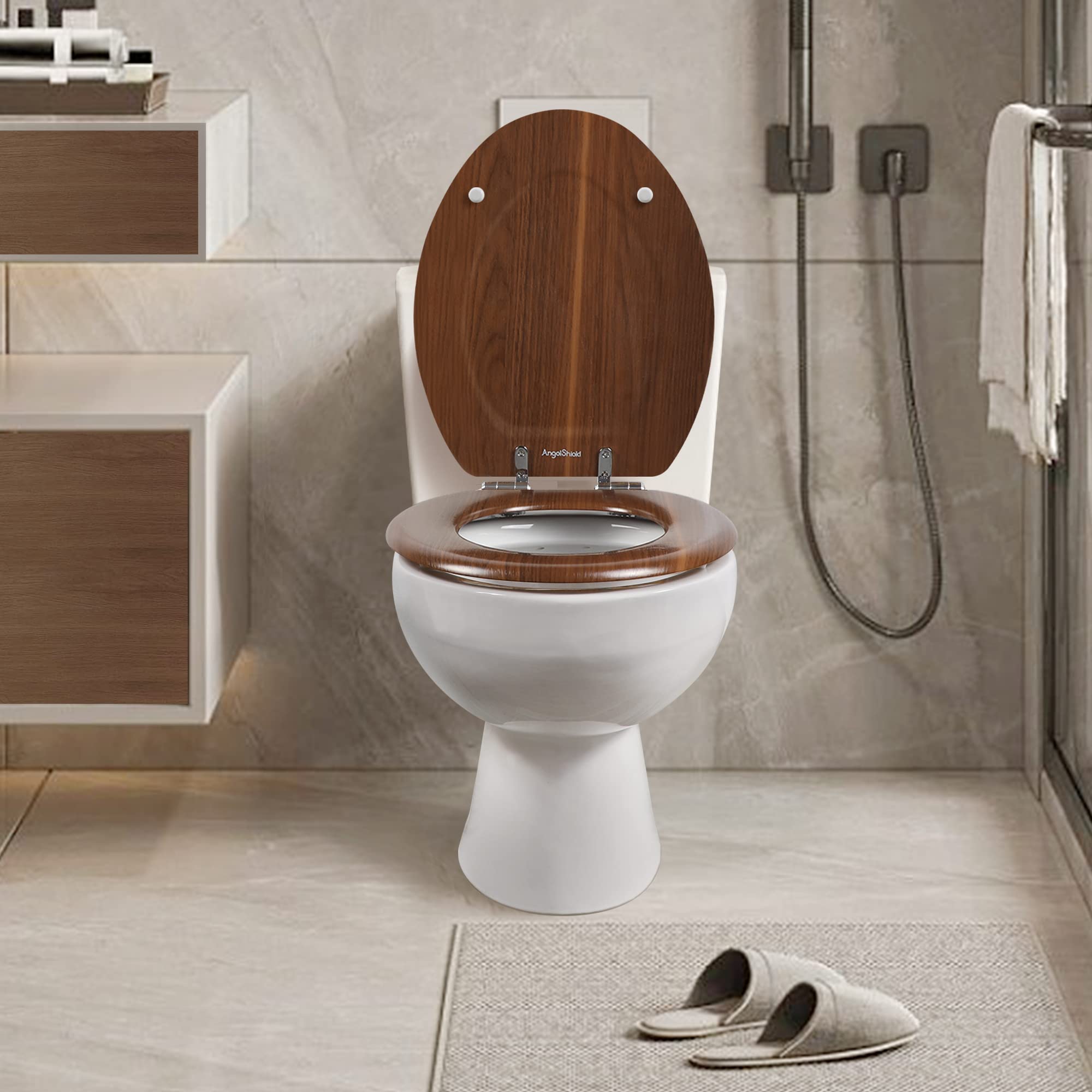 Amazon | Angol Shiold 細長トイレシート 成形木製トイレシート